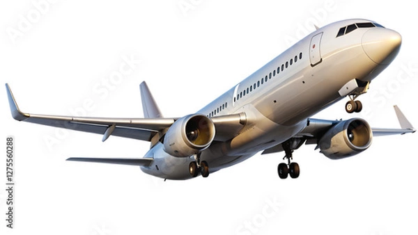 Fototapeta airplane isolated on transparent white background, clipping path
