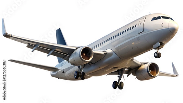 Fototapeta airplane isolated on transparent white background, clipping path