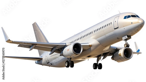Fototapeta airplane isolated on transparent white background, clipping path