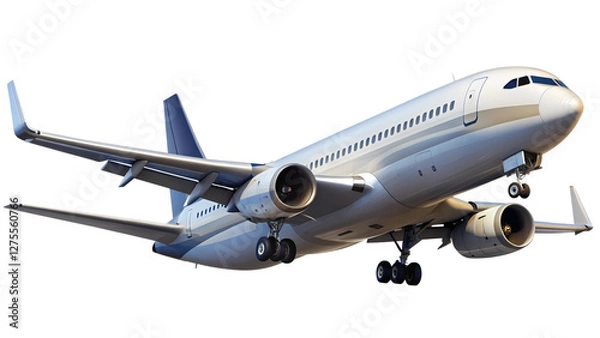 Fototapeta airplane isolated on transparent white background, clipping path
