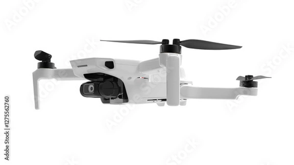Fototapeta Drone isolated on white , Modern drone with camera isolated on white