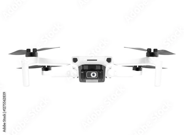 Fototapeta Drone isolated on white , Modern drone with camera isolated on white