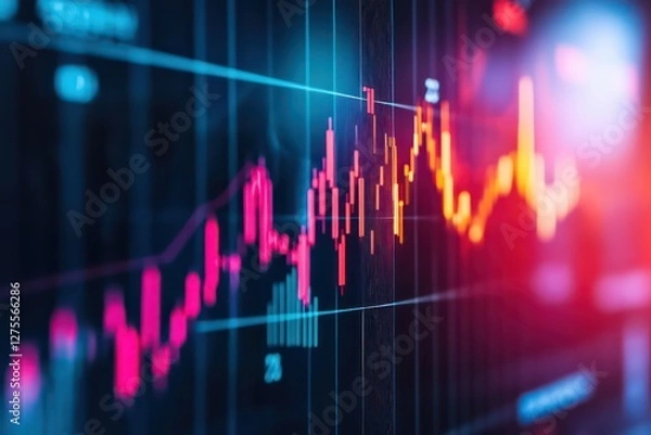 Fototapeta Stock market trading graph analysis