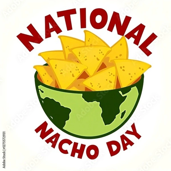 Fototapeta Colorful graphic design celebrating National Nacho Day.