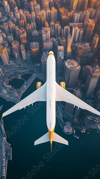 Fototapeta airplane in the sky,generated ai