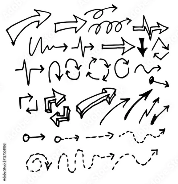 Fototapeta Vector hand drawn arrows set eps10