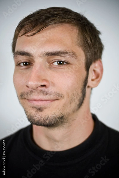 Fototapeta beardy male smiling in a portrait
