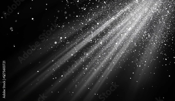 Fototapeta Light rays, sparkles, dark background, digital effect, design element