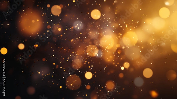 Fototapeta Abstract light overlay with golden bokeh effect