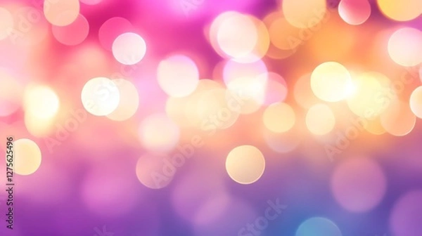 Fototapeta Abstract Background With Pink Yellow And Purple Bokeh Lights