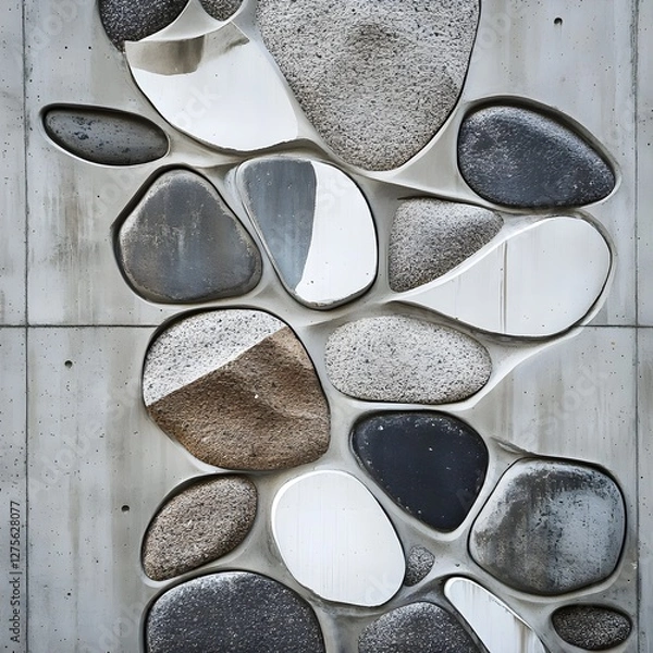 Fototapeta Abstract Stone-Like Pattern in Modern Concrete Architectural Design