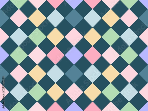 Fototapeta Seamless retro geometric pattern with triangles