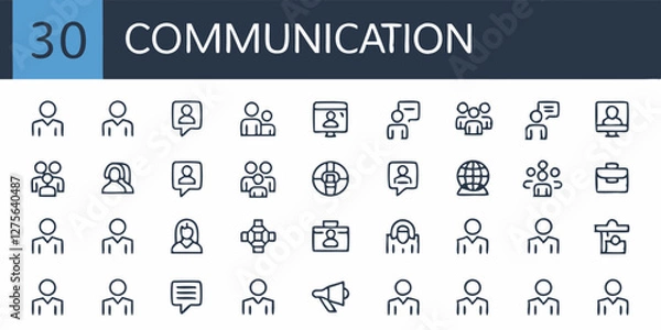 Obraz Interview icons, line art, minimalist design