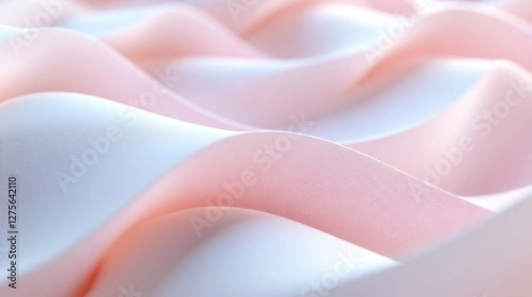 Fototapeta Warm pale pink curves arranged in a subtle wave pattern, gently rising and falling on a vertical background. .