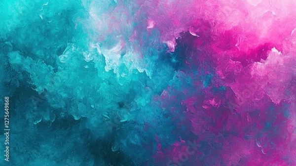 Fototapeta Abstract Teal and Pink Hues: A Dreamlike Swirl of Color