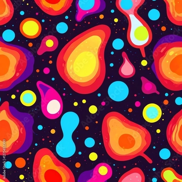 Fototapeta Vibrant Abstract Colorful Shapes Seamless Pattern