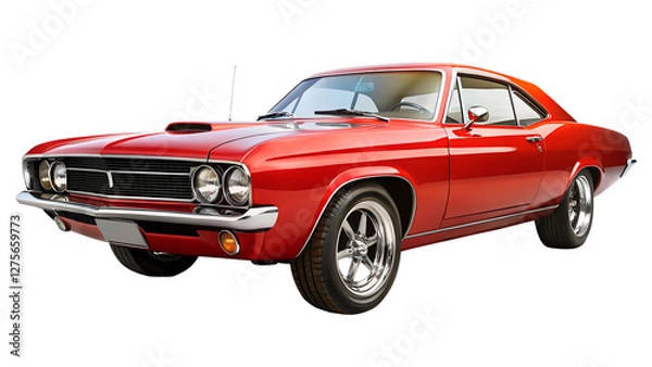 Fototapeta vintage car isolated on transparent white background, clipping path