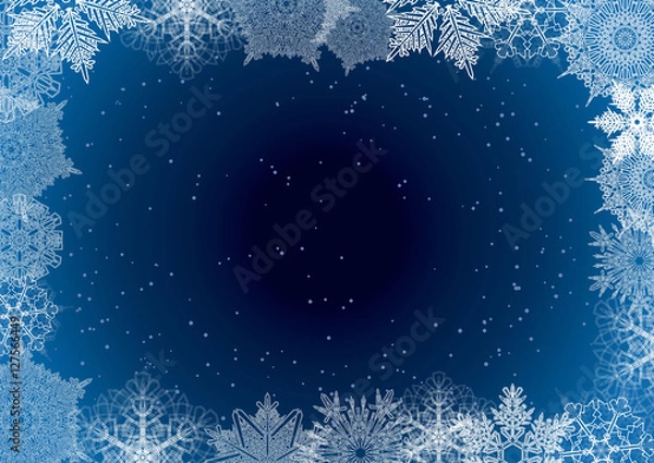 Obraz Snowflake winter night background