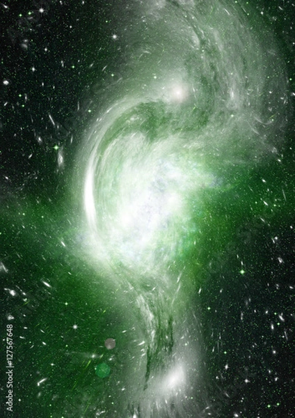 Fototapeta Stars, dust and gas nebula in a far galaxy