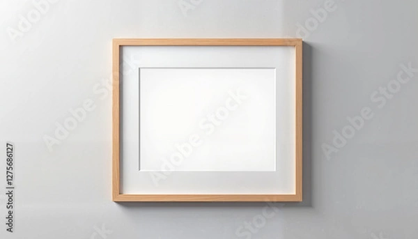Fototapeta A small wooden frame mockup is displayed in soft natural light, paired with minimalistic décor elements. The warm wood tones and balanced composition make it ideal for showcasing family photos