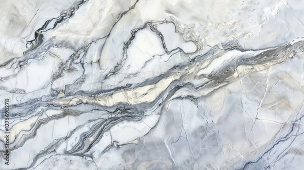 Obraz Smooth marble features dramatic grey and white veins flowing across its surface, highlighting the natural patterns that enhance any interior space. The overall look is timeless and sophisticated