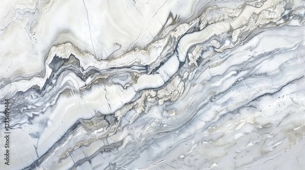 Obraz The striking marble surface showcases a mix of gray and white tones, with intricate veining patterns that capture natural beauty. This stone highlights unique textures and colors