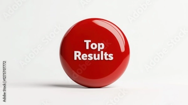 Fototapeta A vibrant red circle with the text "Top Results" in white, centered in the middle of the frame. 