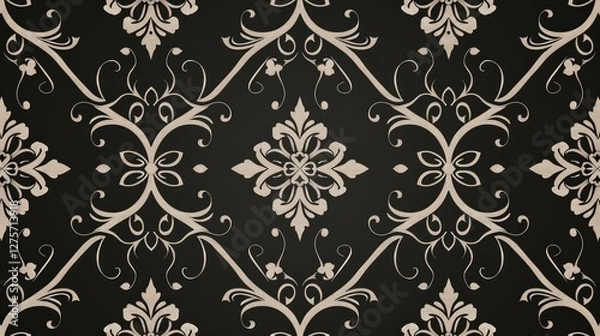 Fototapeta Classic photo background pattern, gothic style art, Ai Generative.