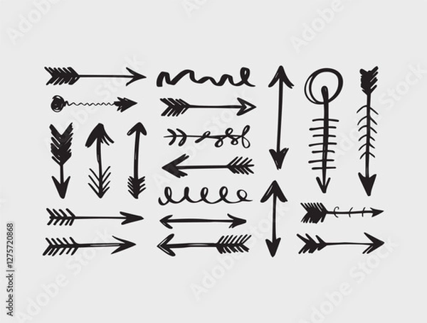 Fototapeta Set of hand drawn arrows vector file