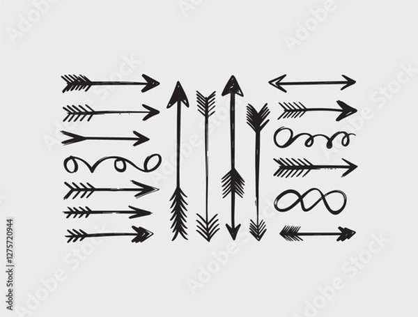 Fototapeta Set of hand drawn arrows vector file
