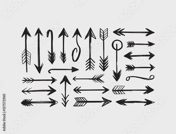 Fototapeta Set of hand drawn arrows vector file
