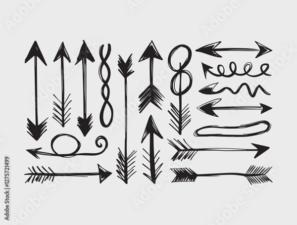 Fototapeta Set of hand drawn arrows vector file