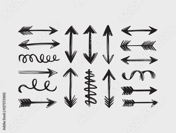 Fototapeta Set of hand drawn arrows vector file