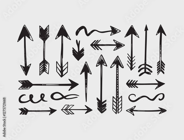 Fototapeta Set of hand drawn arrows vector file