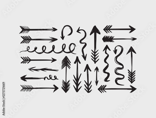 Fototapeta Set of hand drawn arrows vector file
