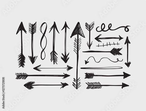 Fototapeta Set of hand drawn arrows vector file