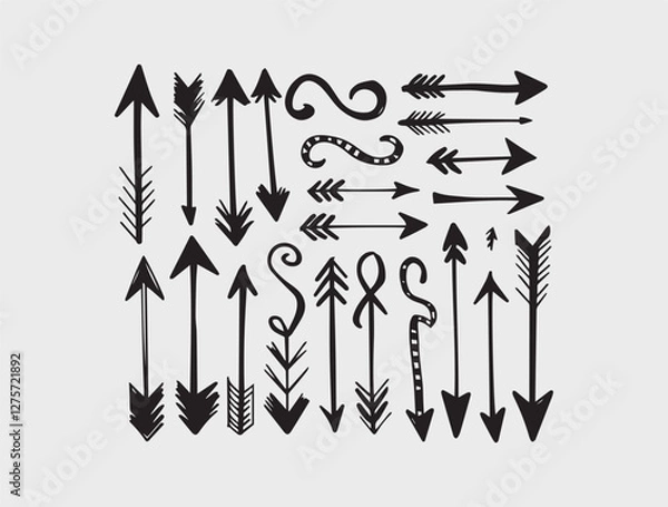 Fototapeta Set of hand drawn arrows vector file