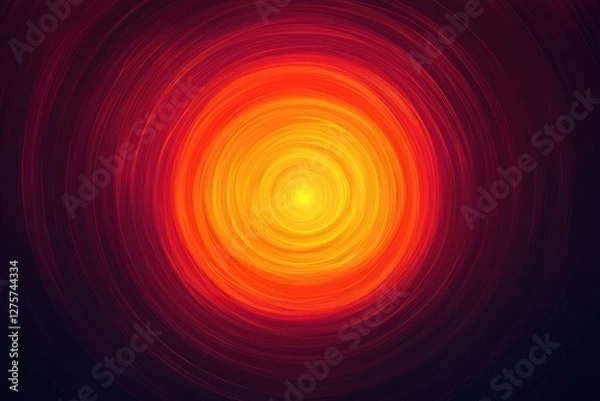 Fototapeta Abstract fiery swirl of orange and yellow, radiating from a central point, creating a mesmerizing and dynamic background for graphic design and artistic projects.