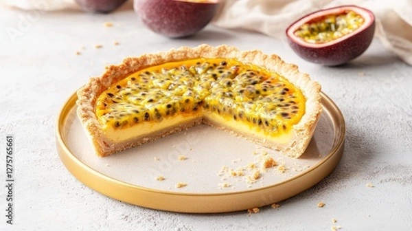 Fototapeta Passion Fruit Tart: A Sweet and Scrumptious Delight