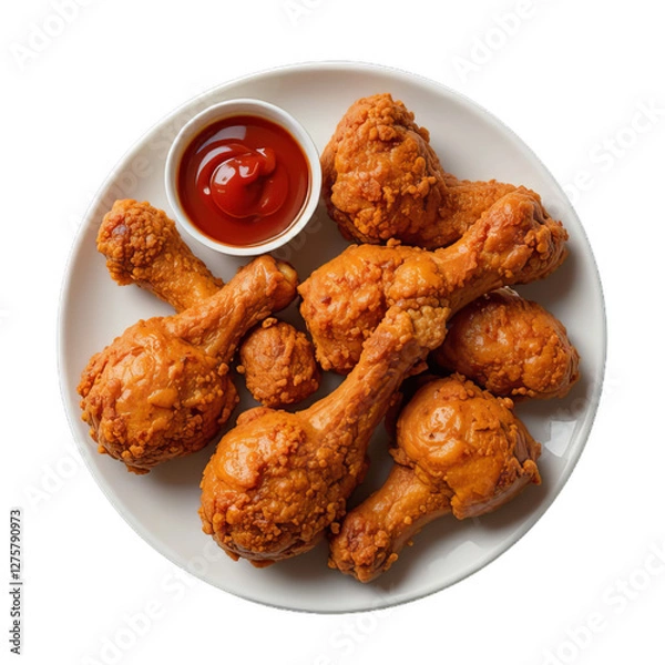 Fototapeta Fried chicken leg flying free download