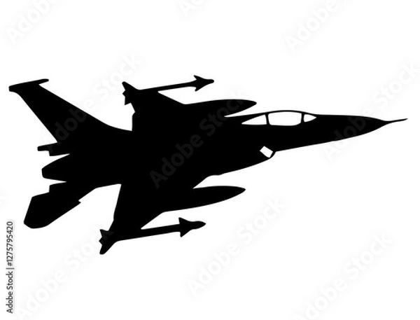 Obraz silhouette of a military aircraft