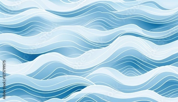 Obraz Blue sea waves background with gradient. For wallpapers, arts, decoration and presentations