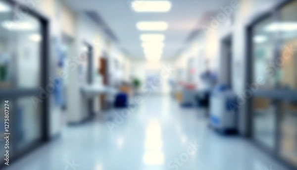 Fototapeta blur image background of corridor in hospital or clinic image