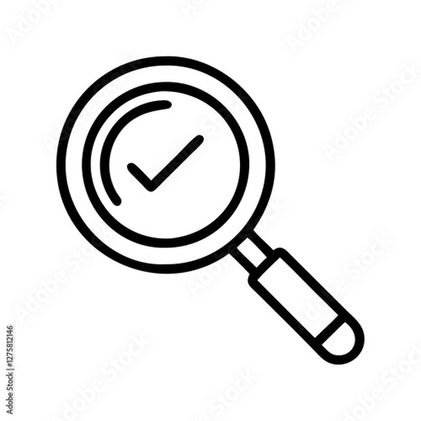 Fototapeta magnifying glass focus icon, magnifying glass focus line art - simple line art of magnifying glass focus, perfect for magnifying glass focus logos and icons