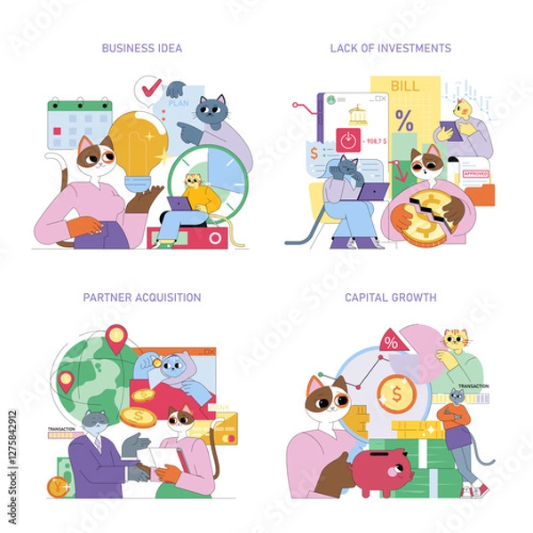 Fototapeta Business. Flat Vector Illustration