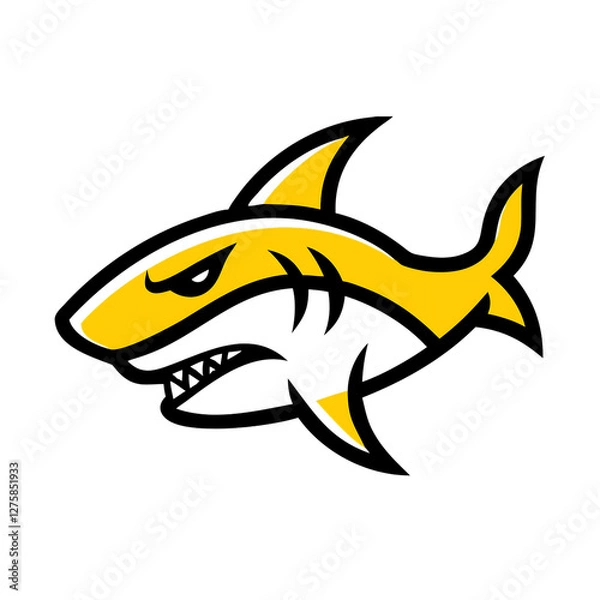 Obraz Angry shark logo template illustration