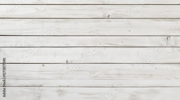 Fototapeta A clean, whitewashed wooden surface with natural grain patterns, ideal for backgrounds or staging items.