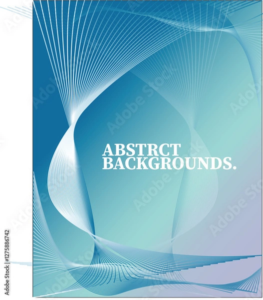 Obraz Abstract wavy liquid background. Gradient mesh. Variation set. Blue green saturated vivid color blend. Modern design template for posters, ad banners, brochures, flyers, covers, websites. 