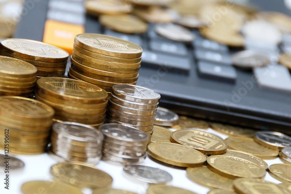 Obraz Coins & calculator