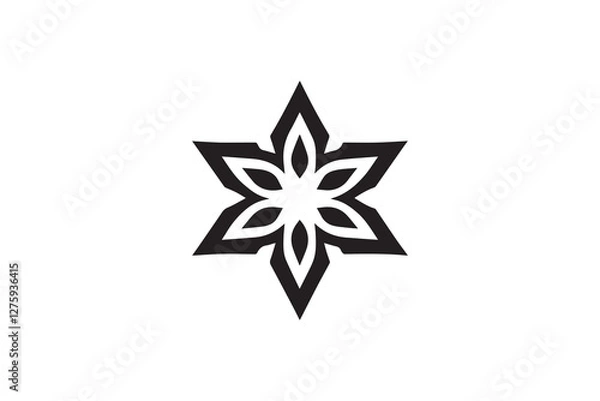 Obraz Islamic star icon vector silhouette isolated in white background